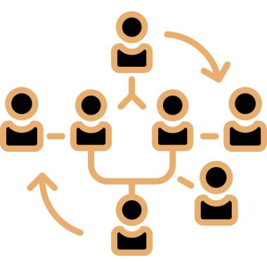 bağlantı iş insanları simgesi ana hat biçiminde