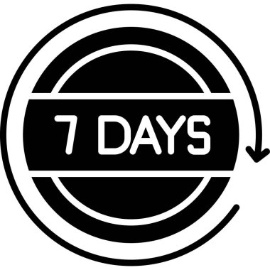 gün simgesi. Basit vektör illüstrasyonu. yedi gün simgesi