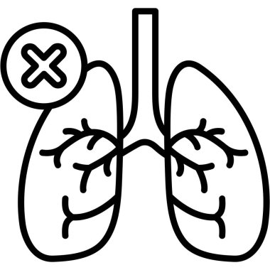Ciğerler. Web simgesi basit illüstrasyon