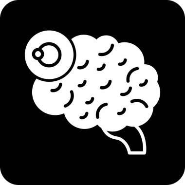 Beyin. Web simgesi basit illüstrasyon