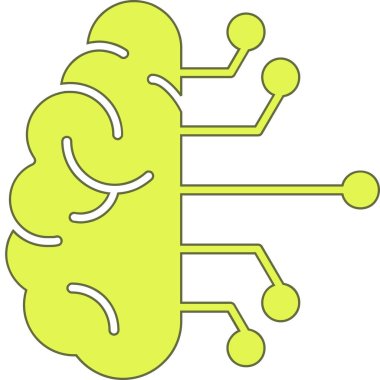 Basit vektör illüstrasyonu insan beyni