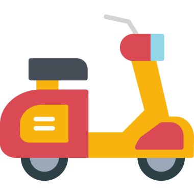 motosiklet renkli düz simge