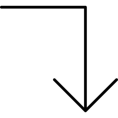 ok yönü aşağı ana hat biçiminde simge