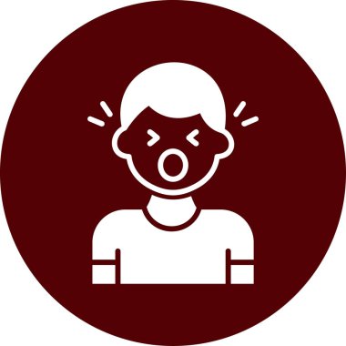 Kızgın çocuk ikonu. vektör illüstrasyonu