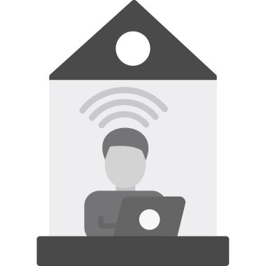 ev kablosuz ağ simgesi, vektör illüstrasyonu