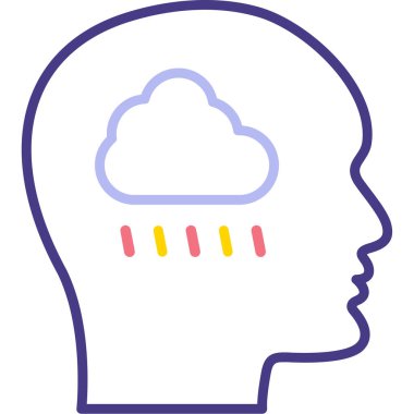 Beyin. Web simgesi basit illüstrasyon