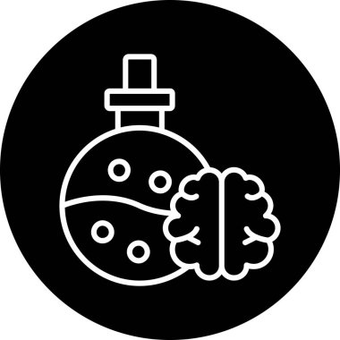 beyin ikonu vektör illüstrasyonu