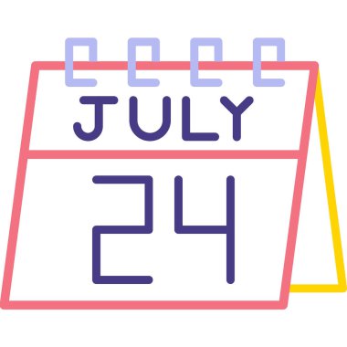 13 Ağustos düz çizgi simgesi, tarih takviminin vektör illüstrasyonu. takvim