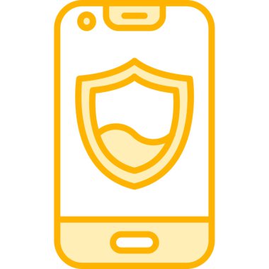 Mobil koruma simgesi vektör illüstrasyonu