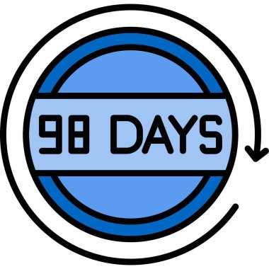 Geri sayım simgesi için 96 günün vektör çizimi