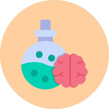 Beyin. Web simgesi basit illüstrasyon