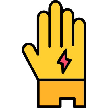 elele tutuşan sihirli simge renk ana hatları vektörü