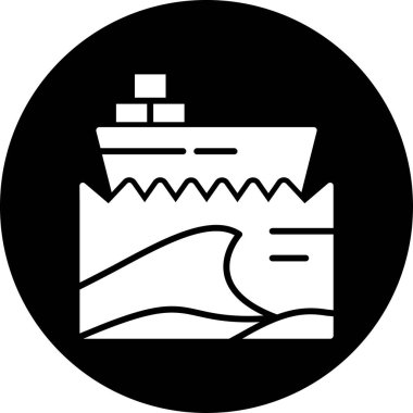 Gemi simgesinin vektör illüstrasyonu