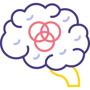 beyin ikonu vektör illüstrasyonu