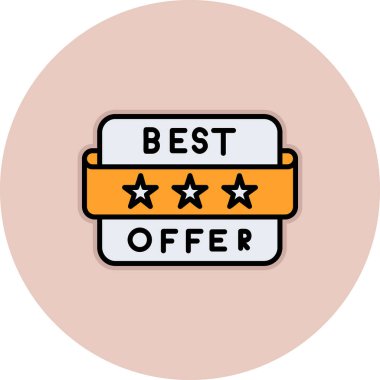 En iyi anlaşma düz ikon vektör çizimi