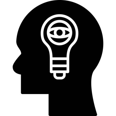 Beyin. Web simgesi basit illüstrasyon