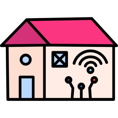 Ev. Web simgesi basit illüstrasyon