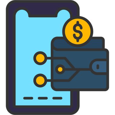 Cüzdan. Web simgesi basit tasarım