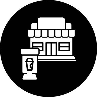 Bir bina simgesinin vektör illüstrasyonu