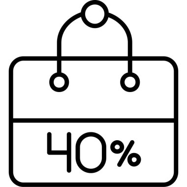 yüzde etiket indirim simgesi