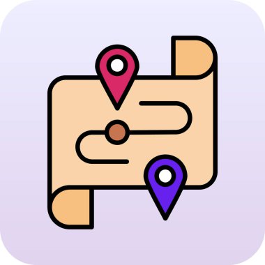 pin vektör simgesi ile harita konumu