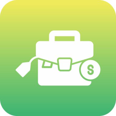 Dolar simgesi olan para çantası, basit vektör illüstrasyonu