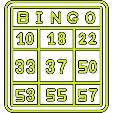 tombala oyunu simgesi doldurulmuş ana hatlar biçiminde