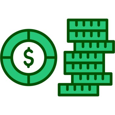 Sikke vektör illüstrasyon tasarımı ile dolar işareti