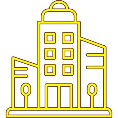 Şehir binaları ikon vektör illüstrasyon tasarımı