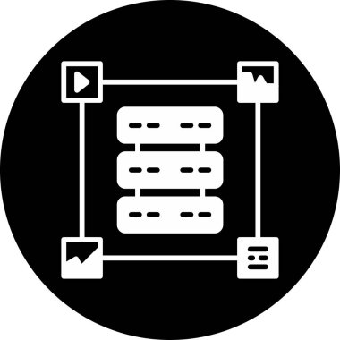 Sunucunun ağ simgesi, vektör illüstrasyonu