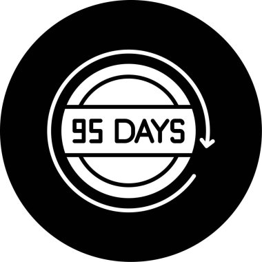 65 gün geri sayım siyah beyaz simgesi