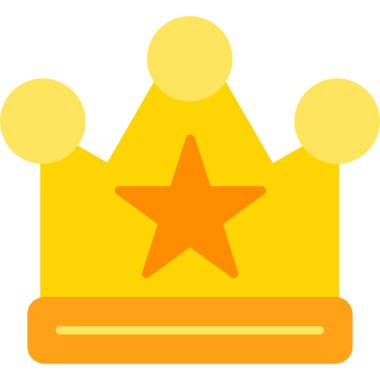 King Crown düz simgesi, vektör illüstrasyonu