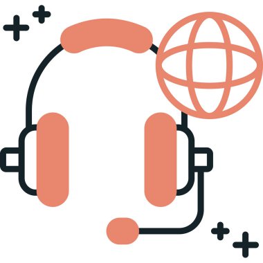 Bir kulaklık simgesinin vektör illüstrasyonu