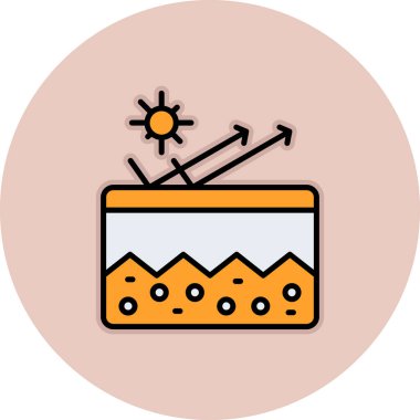 Web simgesi, güneşin vektör illüstrasyonu