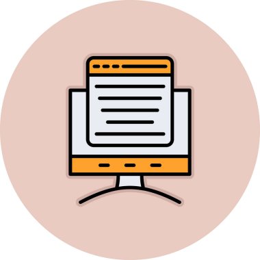 Bilgisayar. Web simgesi basit illüstrasyon