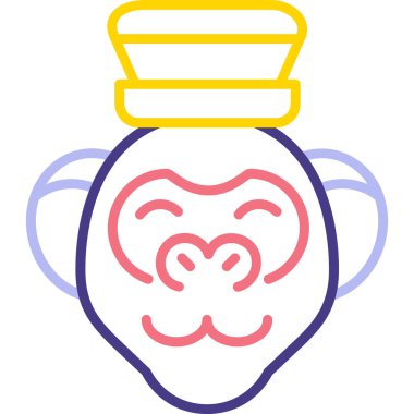 bebek maymun ağ simgesi basit illüstrasyon