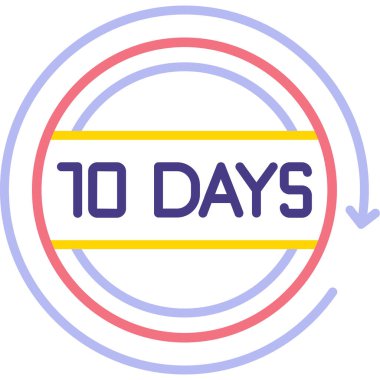 Simgeye, vektör illüstrasyonuna 10 gün kaldı