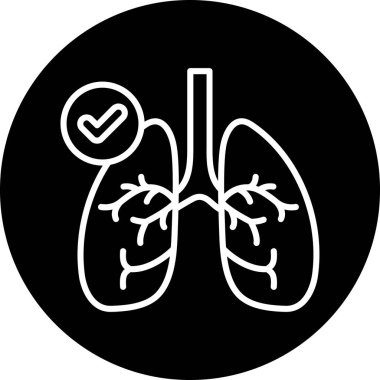 akciğer simgesi, vektör illüstrasyonu