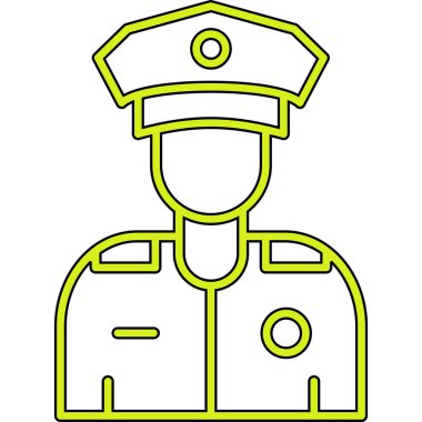 Polis memuru ikon vektör illüstrasyonu