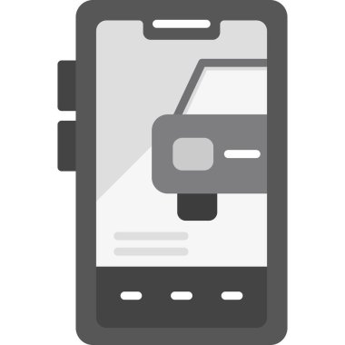 Otobüs simgesi olan akıllı telefon. Web için bus vektör simgesiyle akıllı telefonun basit bir illüstrasyonu