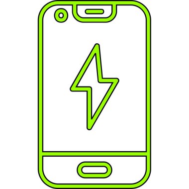 Bir yeşil ve siyah akıllı telefon simgesinin vektör çizimi