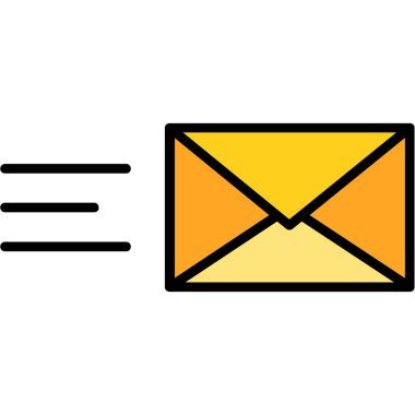 Mesaj var. Web simgesi basit illüstrasyon