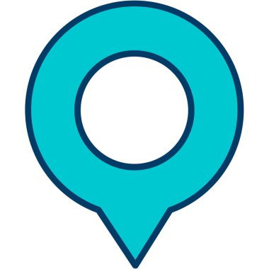 doldurulmuş konum işaretleyici simgesi - taslak biçimi