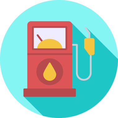 Benzin pompası ikonu. Web için gaz pompası vektör simgesinin düz çizimi