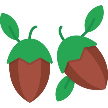 iki yeşil biber simgesi, vektör, illüstrasyon