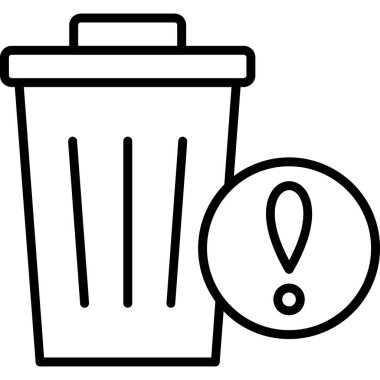 Çöp kutusu simgesi. Web için çöp kutusu vektör simgelerinin özet çizimi