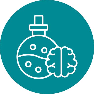 Beyin. Web simgesi basit illüstrasyon