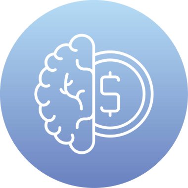 Beyin. Web simgesi basit illüstrasyon