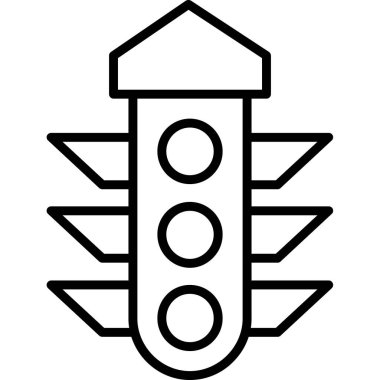 Trafik ışığı simgesi ana hatları vektörü. trafik ışığı