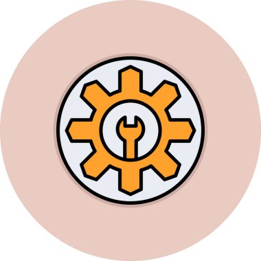 Dişli vektör simgesi çizimi